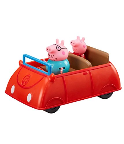 Character - 06707 - Coche Familiar Peppa Pig con Sonidos con Figuras de papá Pig y Peppa - Multicolor - 15cm