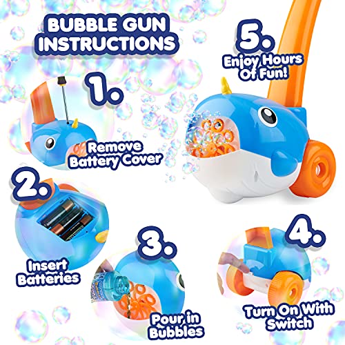 Cheeky Bubbles Maquina De Burbujas para Niños, Maquina De Burbujas Automática, Bubble Machine con Rana de Pompas y Ballena Burbujas (Ballena Azul)