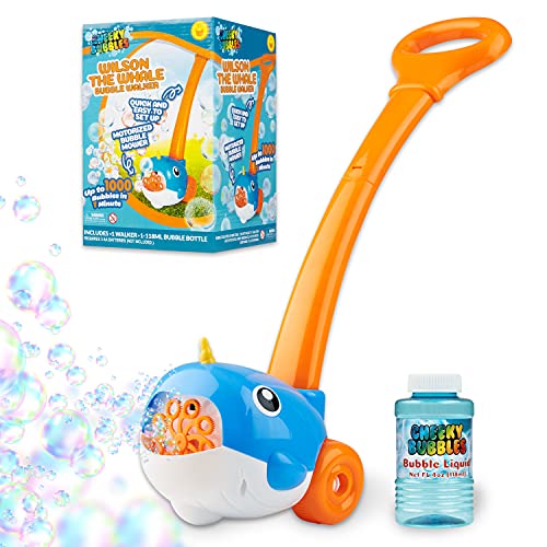 Cheeky Bubbles Maquina De Burbujas para Niños, Maquina De Burbujas Automática, Bubble Machine con Rana de Pompas y Ballena Burbujas (Ballena Azul)