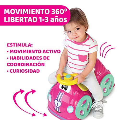 Chicco All Around, Coche Correpasillos Infantil con Bocina, Ruedas Giratorias 360⁰ y Compartimento de Almacenaje – Juguetes para Niños de 1 a 3 Años, Máx. 20 Kg, Color Rosa