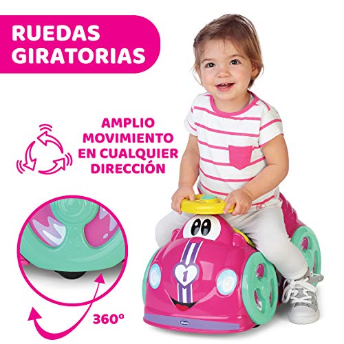 Chicco All Around, Coche Correpasillos Infantil con Bocina, Ruedas Giratorias 360⁰ y Compartimento de Almacenaje – Juguetes para Niños de 1 a 3 Años, Máx. 20 Kg, Color Rosa