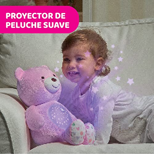 Chicco Baby Bear Oso Primeros Sueños de Peluche, Osito Proyector de Luces con Efectos Luminosos, Melodías Relajantes y Luz de Noche – Peluche para Bebés Recién Nacidos, Color Rosa