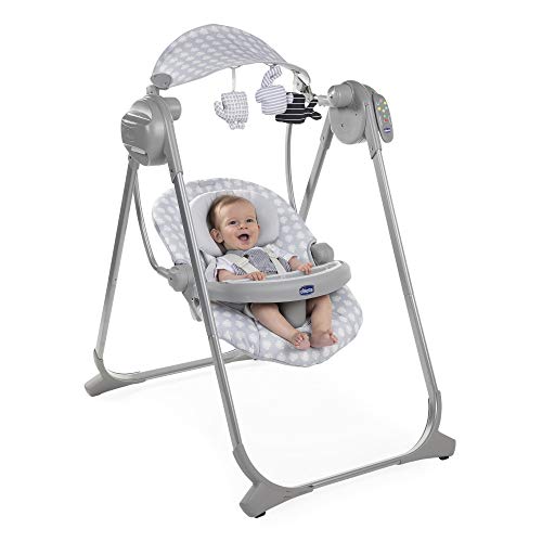 Chicco - Balancín Polly Swing Up Leaf, Gris, 1 Unidad