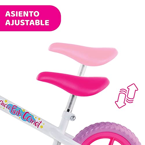 Chicco Bicicleta sin Pedales First Bike para Niños de 2 a 5 Años hasta 25 Kg, Bici para Aprender a Mantener el Equilibrio con Manillar y Sillín Ajustables, Color Rosa -para Niños de 2 a 5 Años