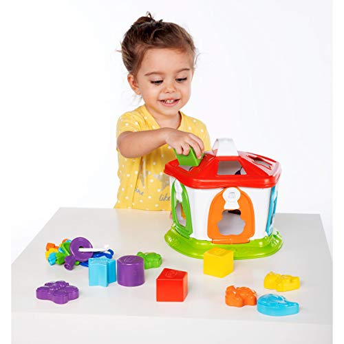 Chicco Casita de los Animales 2 en 1, Cubo de Actividades con Niveles de Dificultad Creciente, Juego Educativo con Llaves Coloridas y Formas de Plástico – Juguete para Bebés de 1-4 Años