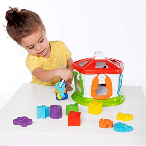 Chicco Casita de los Animales 2 en 1, Cubo de Actividades con Niveles de Dificultad Creciente, Juego Educativo con Llaves Coloridas y Formas de Plástico – Juguete para Bebés de 1-4 Años