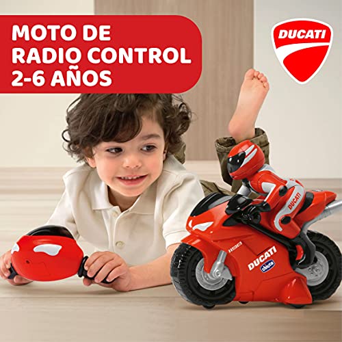 Chicco Ducati 119, Moto Teledirigida para Niños con Control Remoto Intuitivo en Forma de Manillar, Motocicleta Radiocontrol con Sonido de Bocina y Motor – Juguetes para Niños y Niñas de 2 a 6 Años