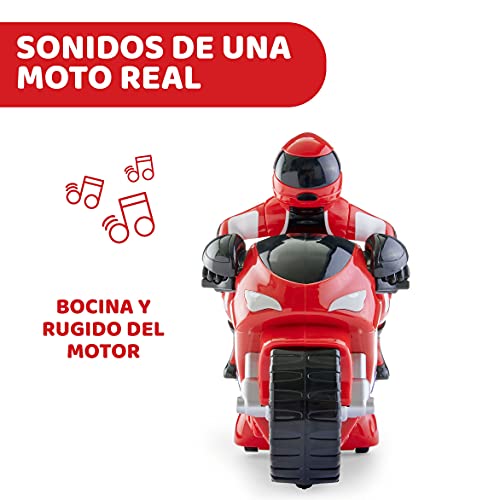 Chicco Ducati 119, Moto Teledirigida para Niños con Control Remoto Intuitivo en Forma de Manillar, Motocicleta Radiocontrol con Sonido de Bocina y Motor – Juguetes para Niños y Niñas de 2 a 6 Años