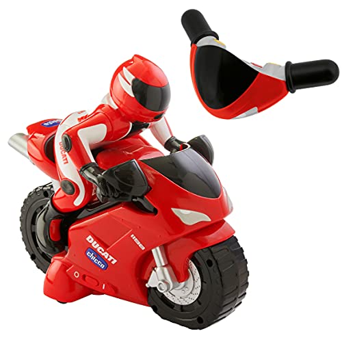 Chicco Ducati 119, Moto Teledirigida para Niños con Control Remoto Intuitivo en Forma de Manillar, Motocicleta Radiocontrol con Sonido de Bocina y Motor – Juguetes para Niños y Niñas de 2 a 6 Años