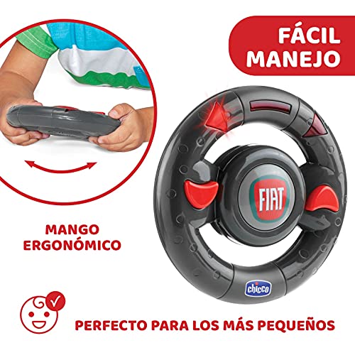 Chicco Fiat 500 Sport Blanco, Coche Teledirigido para Niños con Control Remoto Intuitivo en Forma de Volante, Luces y Sonidos – Coche Radiocontrol Apto para Niños y Niñas de 2 a 6 Años