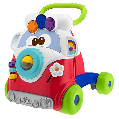 Chicco Happy Hippie, Andador Bebé Primeros Pasos 2 en 1 con Centro de Actividades, Correpasillos Bebé con Forma de Autobús con 4 Ruedas Grandes – Juguete Educativo Infantil, Juguetes Bebé 9-24 Meses