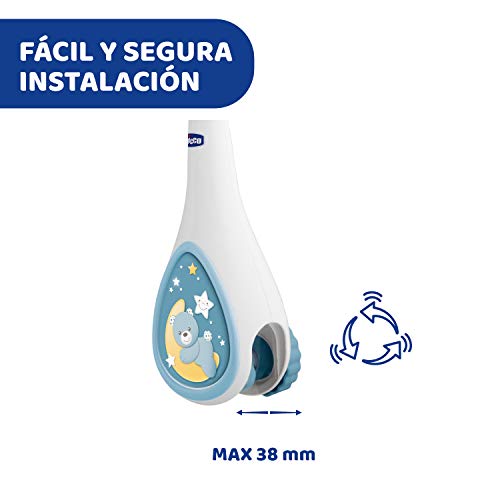 Chicco Next2Dreams Carrusel Móvil Bebé con Luces y Música - 3 en 1 Móvil Compatible con Cuna Next2Me o Minicunas Colecho/Viaje, Efectos de Sonido, Proyector de Luz Nocturna y Música Clásica, 0m+, Azul