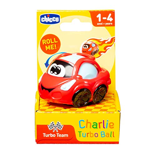 Chicco Turbo Ball - Coche de juguete especial bebés, con bola en interior, color rojo