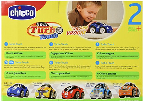 Chicco - Turbo Touch, Fast Blue, Coche de Cuerda (00061780000000)