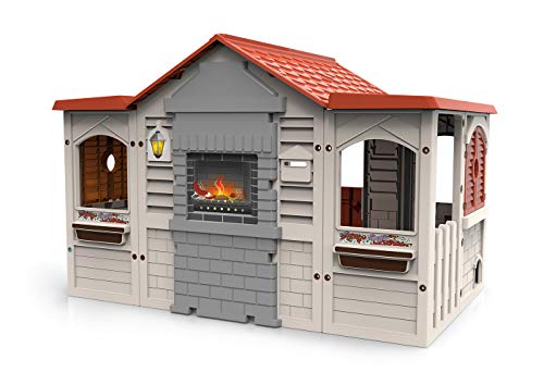 Chicos Casita Infantil de Exterior Le Chalet, Color Beige con tejado Rojo (La Fábrica de Juguetes 89650)