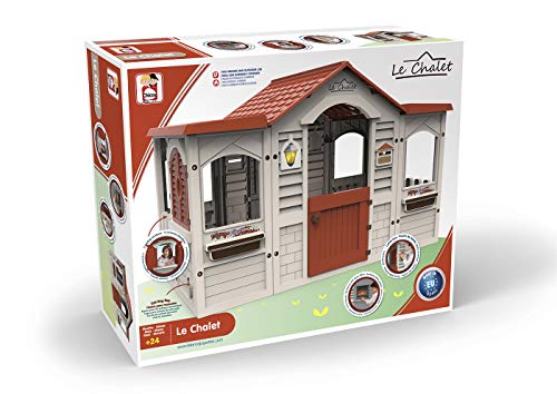 Chicos Casita Infantil de Exterior Le Chalet, Color Beige con tejado Rojo (La Fábrica de Juguetes 89650)