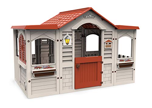 Chicos Casita Infantil de Exterior Le Chalet, Color Beige con tejado Rojo (La Fábrica de Juguetes 89650)