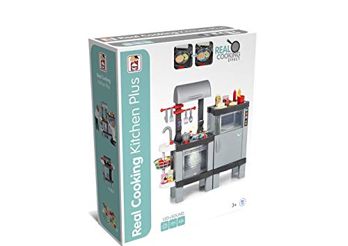 Chicos Cooking Plus 2en1 Barbacoa Infantil con Efecto de Cocina Real: Los Alimentos cambian de Color Cuando se cocinan en el fogón LED. Incluye 31 Accesorios. (FJNinco 85110)