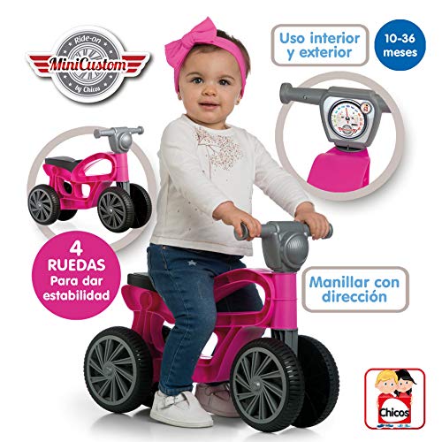 Chicos - Correpasillos con Cuatro Ruedas Mini Custom Fucsia (La Fábrica de Juguetes 36007)