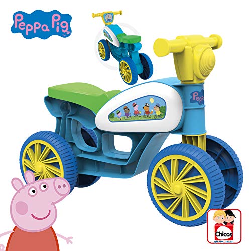 Chicos Mini Custom Peppa Pig. Correpasillos con 4 Ruedas. +10 Meses, Color Azul (La Fábrica de Juguetes 36030)