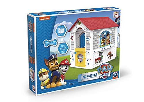 Chicos - Patrulla Canina Casita infantil de exterior, color blanca con tejado rojo (La Fábrica de Juguetes 89526)