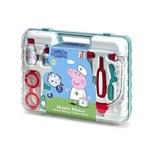 Chicos Peppa Pig Maletín Médico de Juguete. Juego de imitación para niños. Incluye 10 Accesorios. +3 años. (Fábrica 87020)