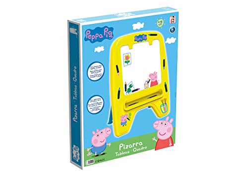 Chicos-Peppa Pig Mi Primera Pizarra, Apta para Ceras y Rotuladores Borrables, a Partir de 18 Meses, color amarillo, 58.7 x 33.3 x 75.2 cm (52199)