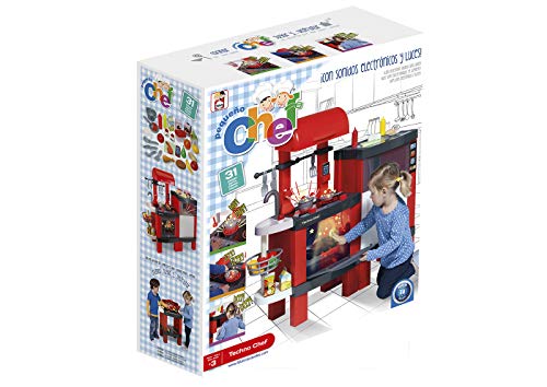 Chicos- Techno Chef Kitchen, Cocinita Infantil con Sonido y Luces, Incluye 31 Accesorios, a Partir de 3 Años, Medidas - 104.4 x 36.8 x 100 cm (Fabrica de Juguetes 85015)