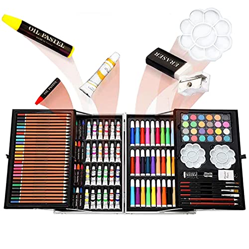 CHSEEO Suministros de Arte de Lujo, Creatividad Colorear Art Set Pintura y Dibujo Suministros Kit, Set Artistico Completo, Regalos para Niños, Estudiantes, Principiantes y Artistas