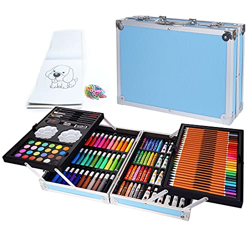 CHSEEO Suministros de Arte de Lujo, Creatividad Colorear Art Set Pintura y Dibujo Suministros Kit, Set Artistico Completo, Regalos para Niños, Estudiantes, Principiantes y Artistas