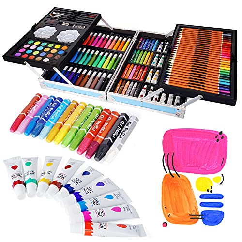 CHSEEO Suministros de Arte de Lujo, Creatividad Colorear Art Set Pintura y Dibujo Suministros Kit, Set Artistico Completo, Regalos para Niños, Estudiantes, Principiantes y Artistas