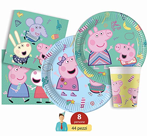 Ciao-Y5046 Peppa Pig Kit Mesa Fiesta, individual, multicolor, 8 personas (Y5046)