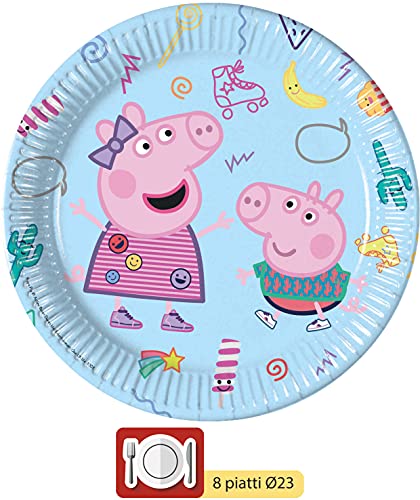 Ciao-Y5046 Peppa Pig Kit Mesa Fiesta, individual, multicolor, 8 personas (Y5046)