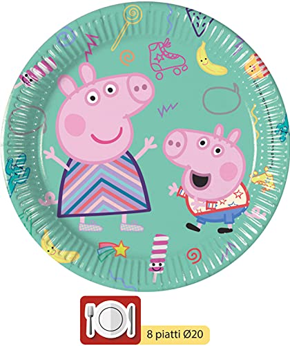 Ciao-Y5046 Peppa Pig Kit Mesa Fiesta, individual, multicolor, 8 personas (Y5046)