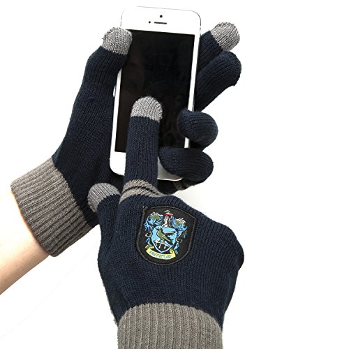 Cinereplicas - Harry Potter - Guantes de Pantalla táctil - Licencia Oficial - Casa Ravenclaw - Talla Única - Azul y Gris