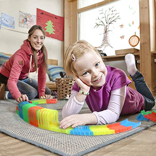 Circuito Coches Canicas Pista de Coches Luminosa Flexible Pista Cars Coche Juguete Niños 3 4 5 6 Años