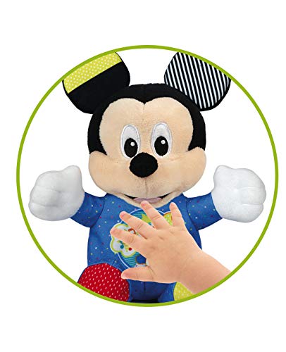 Clementoni-17206 - Baby Mickey Peluche Luces y Sonidos - peluche bebé interactivo de Disney a partir de 3 meses