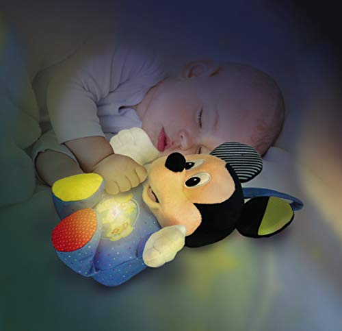 Clementoni-17206 - Baby Mickey Peluche Luces y Sonidos - peluche bebé interactivo de Disney a partir de 3 meses