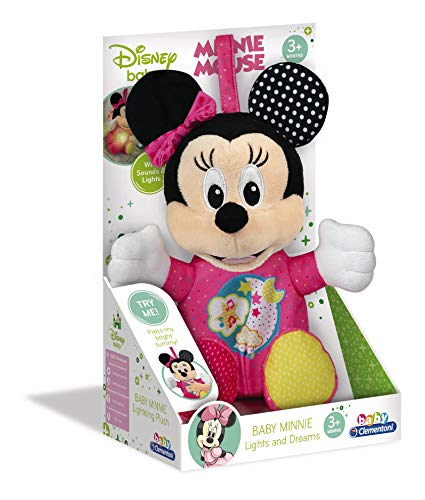 Clementoni-17207 - Baby Minnie Peluche Luces y Sonidos - peluche bebé interactivo de Disney a partir de 3 meses