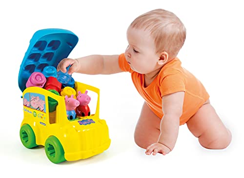 Clementoni-17248 - Clemmy Baby Autobus Peppa Pig - construcciones blanditas para bebé a partir de 18 meses