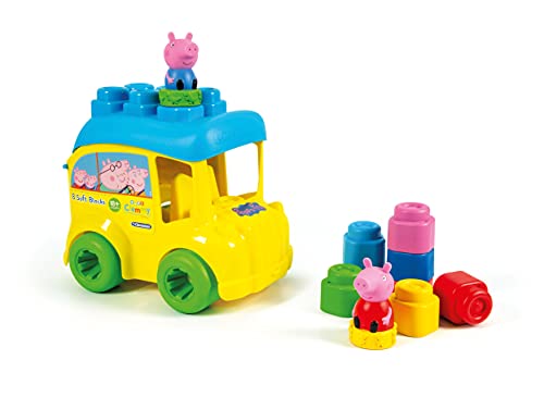 Clementoni-17248 - Clemmy Baby Autobus Peppa Pig - construcciones blanditas para bebé a partir de 18 meses