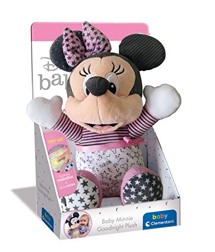 Clementoni-17395 - Baby Minnie duerme contigo - peluche bebé interactivo para dormir a partir de 6 meses