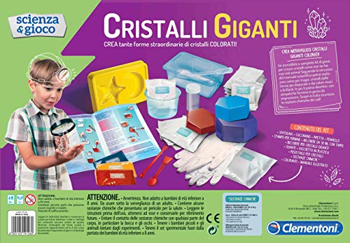 Clementoni-19126 – Ciencia Cristales Gigantes, Juego científico, Multicolor (19126)