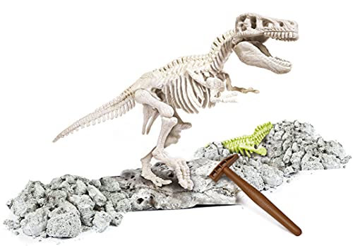 Clementoni-55032 - Arqueojugando T-Rex fosforescente - juego científico para excavar y montar dinosaurios a partir de 7 años