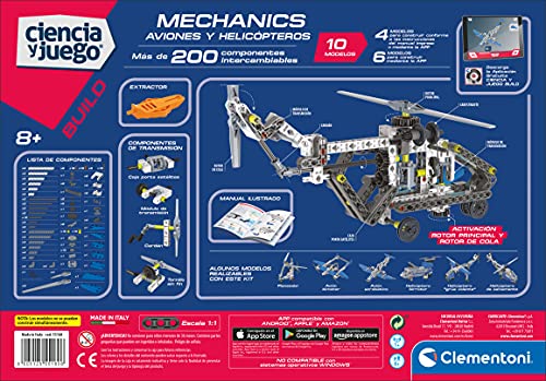 Clementoni-55160 - Mechanics - Aviones y Helicopteros - juego de construcciones mecánica a partir de 8 años