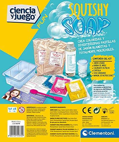 Clementoni-55370 - Jabones Squishy - juego científico a partir de 8 años