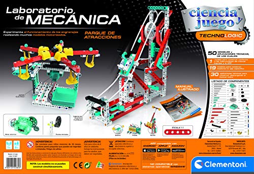 Clementoni-55385 - Mechanics - Parque de Atracciones - juego de construcciones mecánica a partir de 8 años