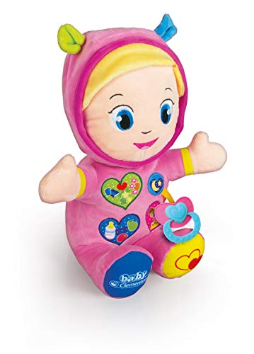 Clementoni-55390 - Mi primera muñeca Lola - peluche interactivo para bebés a partir de 10 meses