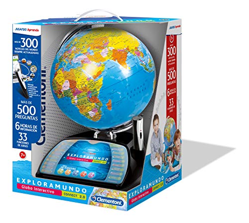 Clementoni Explora El Mundo-Globo Interactivo Premium, Multicolor, 55247, Versión en castellano