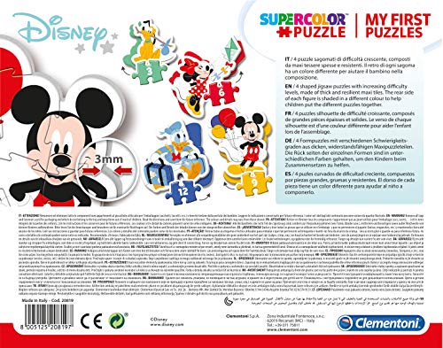 Clementoni Mickey & Friends My First Puzzle 3,6,9,12 Piezas Mickey Mouse, Multicolor (20819.7)